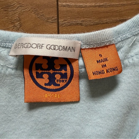Tory Burch Beaded Tank Top Light Blue Sleeveless Cotton Size Small - Picture 4 of 8